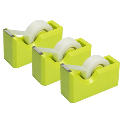 JAM PAPER Colorful Desk Tape Dispensers - Green - 3/Pack - color: Lime Green, size: Pack of 3