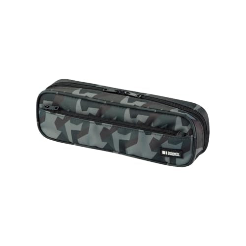 LIHIT LAB Large Capacity Zipper Long Pencil Case For School Office College, Big Capacity Pencil Bag Holder Adults Teen Boys Girls, Travel Cosmetics Storage, Green Camo (A7552-131) - color: Green Camo