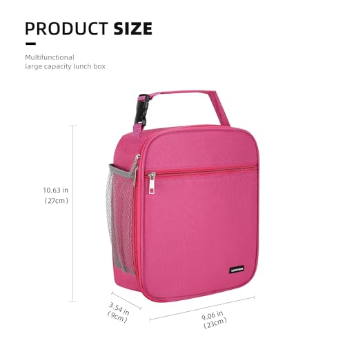 Lovoeo Lunch box Lunch bag for men women Insulated Lunchbox Lunch bags for Work Picnic Travel(Rose red) - color: Rose Red