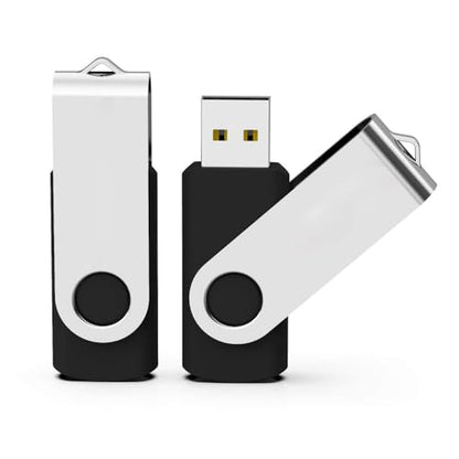 Aiibe 32GB USB Flash Drive 2 Pack Thumb Drive 32GB Flash Drive USB 2.0 Memory Sticks Swivel Jump Zip Drives (Black) - color: Black 2Pack, size: 32GB