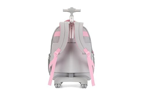 Rolling Backpack, 17 inch Water Resistant Wheeled Laptop Backpack, Overnight College Computer Bag Trolley Suitcase for Men Women Adults to Travel(BEAUTIFUL SILVER) - color: Beautiful Silver