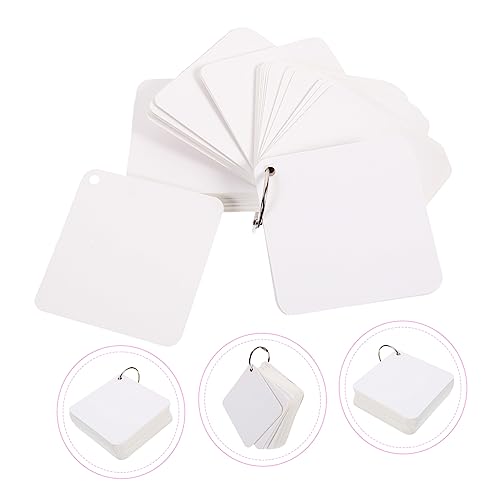 VILLCASE Blank Flashcards with Rings Double-sided Study Cards for School Diy Projects Note-taking and Inspiration Pre-punched for Easy Organization - size: 9.8X9.8X0.01CM