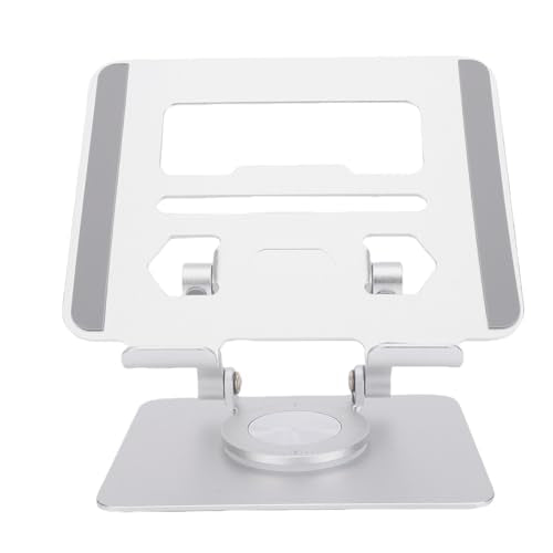 Tablet Stand with Adjustable Height and 360° Rotating Base for 5.8 to 12.9 Inch Tablets Ideal for Video Calls and Online Learning (Silver)