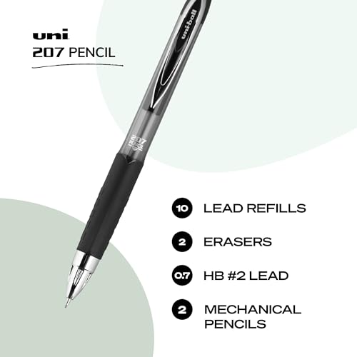 uniball™ 207 Mechanical Pencil Starter Kit, 0.7mm, HB #2, 2 Pack - color: Black, size: 1 Count (Pack of 2)