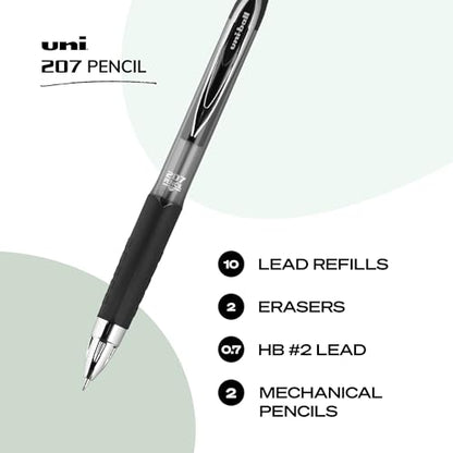 uniball™ 207 Mechanical Pencil Starter Kit, 0.7mm, HB #2, 2 Pack - color: Black, size: 1 Count (Pack of 2)