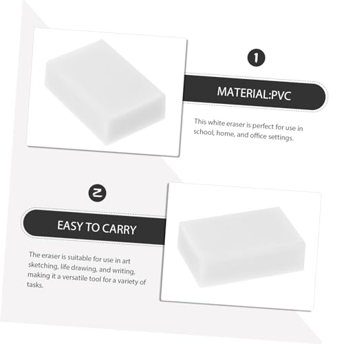TEHAUX 30pcs White PVC Painting Erasers for Students Versatile Sketching and Drawing Eraser Smudge Pencil Mark Remover for Classroom Rewards and Creative Use