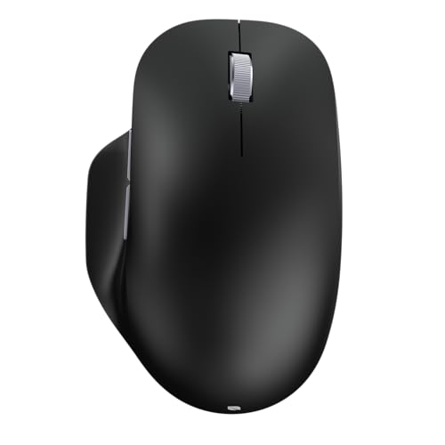 Incase Bluetooth Ergonomic Mouse – Designed by Microsoft – Two Thumb Buttons, Easy to Grip Thumb Rest, Precision Tracking, Connects 3 Devices, 15 Month Battery Life, Mac/Windows PCs/Laptops (Black) - color: Black