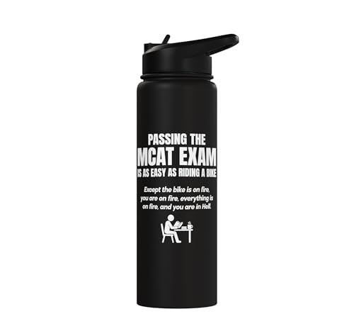 MCAT exam funny pre medical student Stainless Steel Insulated Water Bottle - color: Black