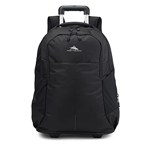 High Sierra Powerglide Pro Wheeled Backpack, Rolling Laptop Bag for Travel, Fits most 15.6” Laptops, 40L, Black - color: Black, size: 23" Height