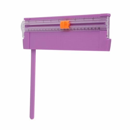 Rengue Small Paper Cutter, Trimmer for A4 Paper, Ideal for School and Office Use Small Cutter, Lightweight Portable Nan Office and School Supplies (Purple) - color: Purple