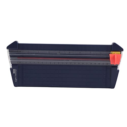 GLOGLOW School Supplies Mini Portable Paper Cutter with Transparent Scale and Replaceable Head for Accurate Cutting of 10 Pages A4 Compact Paper Trimmer Nan (13930 Navy Blue) - color: 13930 Navy Blue