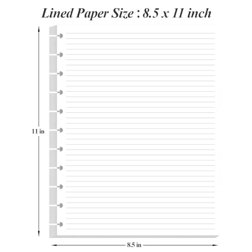 Letter Size Discbound Refill Paper, 11 Disc Paper Refill for Note-Taking System Discbound Planner, 100Sheets / 200Pages Discbound Paper, 100gsm, White, 8.5'' x 11'' - size: 100 Sheets, style: 11-Disc/Letter Size