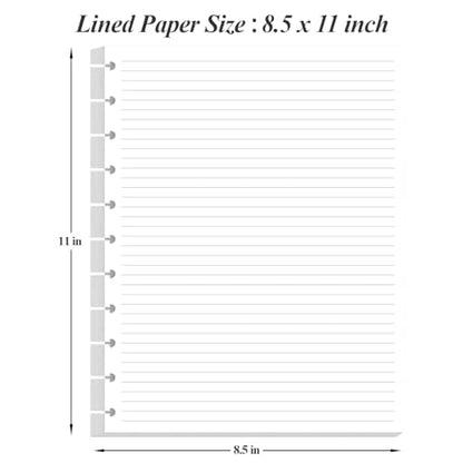 Letter Size Discbound Refill Paper, 11 Disc Paper Refill for Note-Taking System Discbound Planner, 100Sheets / 200Pages Discbound Paper, 100gsm, White, 8.5'' x 11'' - size: 100 Sheets, style: 11-Disc/Letter Size