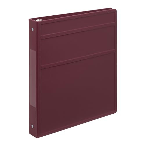 Carstens 1-Inch Heavy Duty 3-Ring Binder - Side Opening, Wine, Durable Plastic, Precision No-Gap Rings, Waterproof Cover, No Pockets, Holds 125 US Letter Sheets, BPA-Free, Made in USA (8703-3R) - color: Burgundy, size: Individual