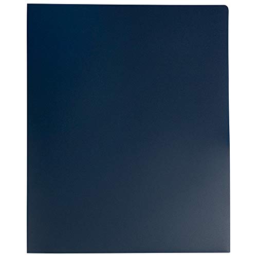 JAM PAPER Heavy Duty Plastic 2 Pocket Extra Tough School Folders - Navy Blue - 6/Pack - color: Navy Blue, size: 6 Per Pack