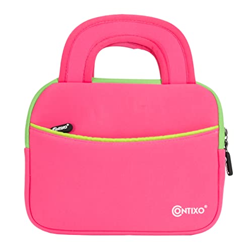 Contixo 7" Tablet Sleeve Bag - Fits 7-8" Kids Tablets, Protective Neoprene Cover with Accessory Pocket, Durable and Lightweight (Pink) - color: Pink