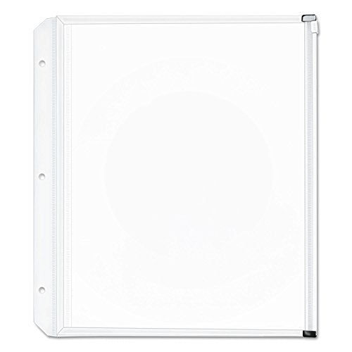 Zippered Binder Pockets, 14x1x11, Clear, 3 Pockets/Pack