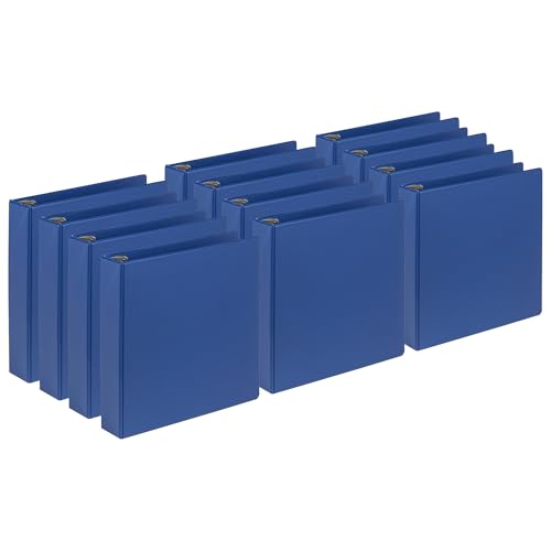 Samsill 2 Inch Document Storage Binder, 100% Recycled Chipboard, Round Ring, 3 Ring Binder, 12 Pack, Navy - color: Navy, size: 2 Inch, style: 12-Pack