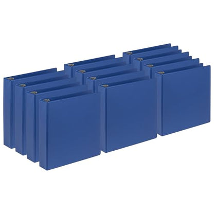 Samsill 2 Inch Document Storage Binder, 100% Recycled Chipboard, Round Ring, 3 Ring Binder, 12 Pack, Navy - color: Navy, size: 2 Inch, style: 12-Pack