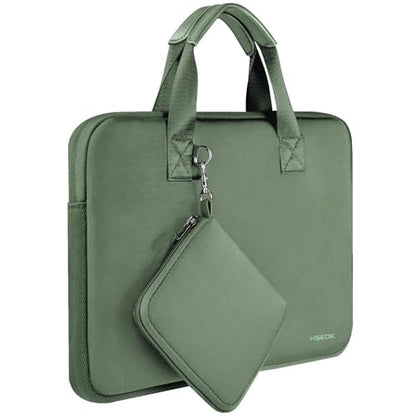 Hseok Laptop Sleeve 14 inch Case with Small Case, Compatible with MacBook Neo 14, MacBook Pro 14 M5/M4/M3/M2/M1, XPS 14 and Most 14 inch Notebooks, Neoprene Computer Handbag,Matcha green - color: Matcha Green, size: 14"
