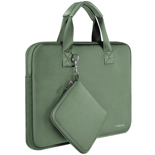 Hseok Laptop Sleeve 14 inch Case with Small Case, Compatible with MacBook Neo 14, MacBook Pro 14 M5/M4/M3/M2/M1, XPS 14 and Most 14 inch Notebooks, Neoprene Computer Handbag,Matcha green - color: Matcha Green, size: 14"
