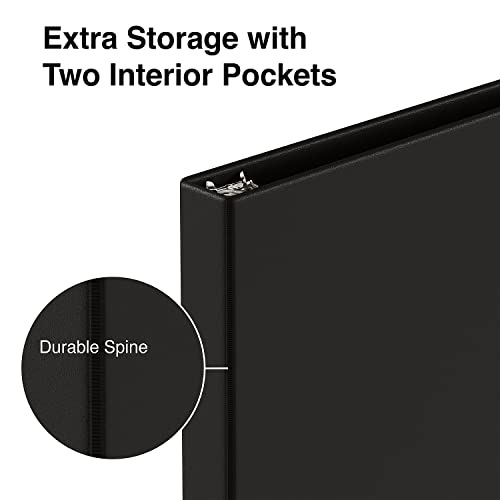 Staples Simply Economy 0.5-Inch Round Ring Non-View Binder, Holds Up to 100 Sheets, Black, Lightweight Binder for Office & School - color: 1 Pack, size: 0.5" Inch, style: Black