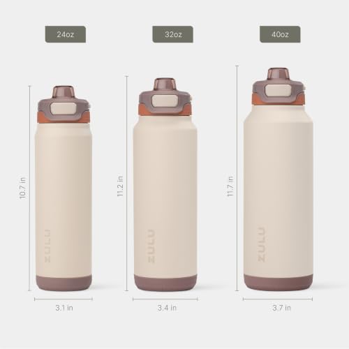 ZULU Powerfill Pro 32oz Stainless Steel Water Bottle with Quick Fill Lid, Triple Walled Vacuum Insulated Metal, Leak Proof Locking Lid, Sip and Chug, Reusable BPA Free, Driftwood - color: Driftwood, style: 32oz