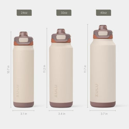 ZULU Powerfill Pro 32oz Stainless Steel Water Bottle with Quick Fill Lid, Triple Walled Vacuum Insulated Metal, Leak Proof Locking Lid, Sip and Chug, Reusable BPA Free, Driftwood - color: Driftwood, style: 32oz
