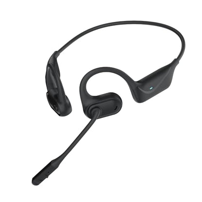 MONODEAL Open Ear Headphones with Mic, Lightweight Bluetooth 5.4 Headset with Microphone Noise Cancelling Mute Button, Wireless Headset Earphones for Work, Driving, Home Office, Workouts
