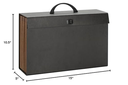 Smead A-Z and Subject Expanding File Box, 19 Pockets, Printed Alphabetic (A-Z)/Subject, Latch Closure, Legal Size, Black (70804) - color: Black, size: Legal
