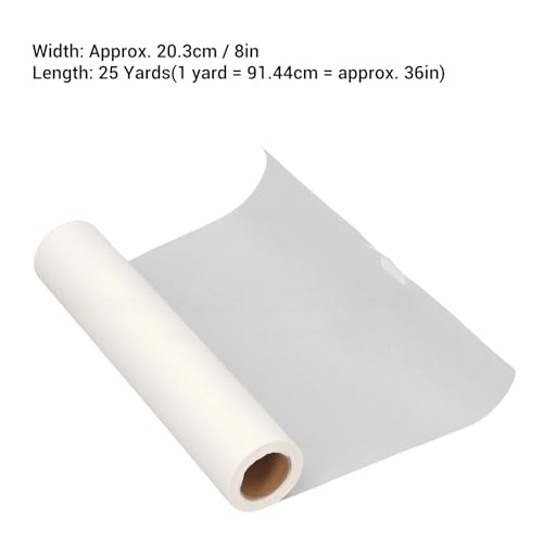 Sketching Tracing Paper, 8in x 25 Yards Translucent Paper Roll for Drawing and Sewing, with Smooth Texture and Tear Proof, Ideal for Calligraphy and Craft Projects, 2Pcs