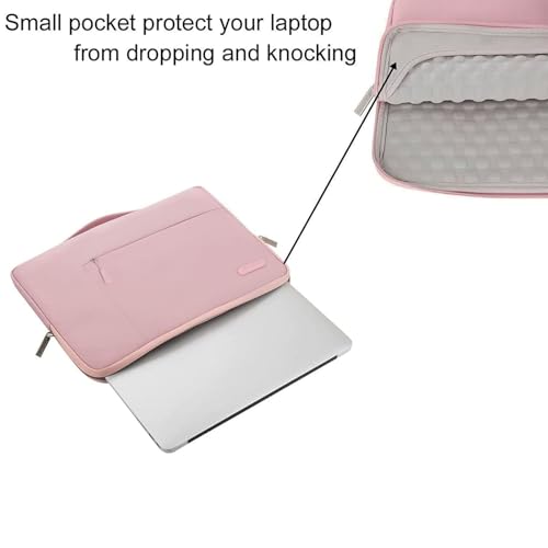 MOSISO Laptop Case 13.3 inch, 13.3 inch Laptop Sleeve with Handle | Compatible with MacBook Air/Pro 13/Pro 14, HP Dell ASUS Lenovo, Polyester Multifunctional Computer Bag, Pink - color: Pink, size: 13.3 inch