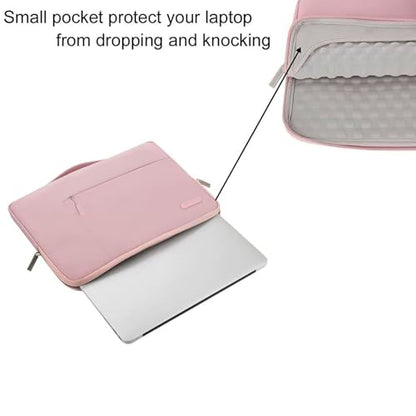 MOSISO Laptop Case 13.3 inch, 13.3 inch Laptop Sleeve with Handle | Compatible with MacBook Air/Pro 13/Pro 14, HP Dell ASUS Lenovo, Polyester Multifunctional Computer Bag, Pink - color: Pink, size: 13.3 inch