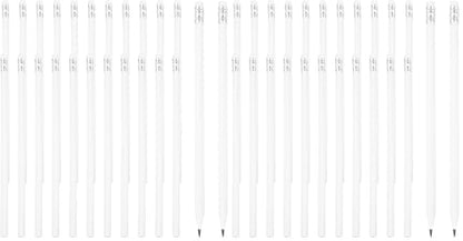 PATIKIL Round Pencils, 24 Pcs Triangle HB Graphite Pencil Wooden Pencils with Eraser for Classroom Office Writing Drawing Supplies, White (Pack of 2) - color: White, size: 1 Count (Pack of 48)