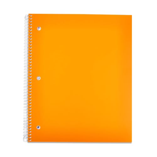 Orange Wide-Rule Single-Subject Notebook, 100 Pages (4-Pack) | School & Work Use, Wide Browser, Single Subject, Home Use