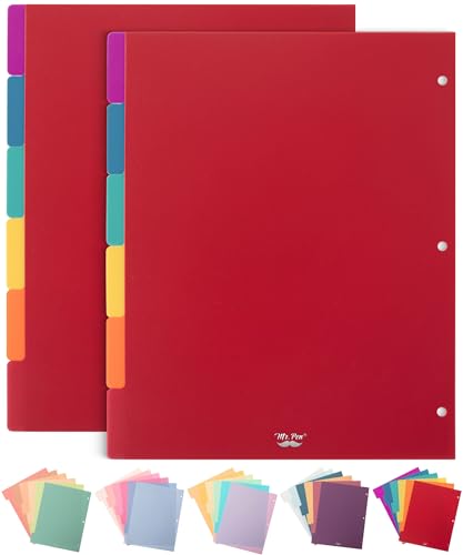 Mr. Pen- Dividers for 3 Ring Binder, 2 Sets, 6 Pack/Set, 12 pcs | Letter Size, Binder Dividers with Tabs for Student, Teacher, Office, Home Organizers - color: Energetic, size: 2 Sets