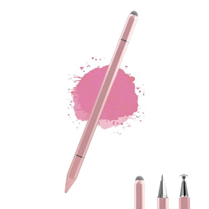 3 in 1 Universal Stylus Pen for Touchscreen,High Sensitivity & Precision Capacitive Stylus Pen for iPad Suitable for All Touch Screens of Nintendo Switch/iPhone/iPad/Android/Samsung/Tablets-Pink - color: Pink