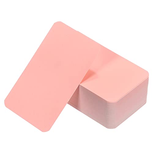 PATIKIL 3.5" x 2" Blank Paper Business Cards, 100 Pack Small Index Flash Cards Words Message Note Card Mini Paper Tags for DIY Gift Craft Scrapbooking, Pink - color: Pink