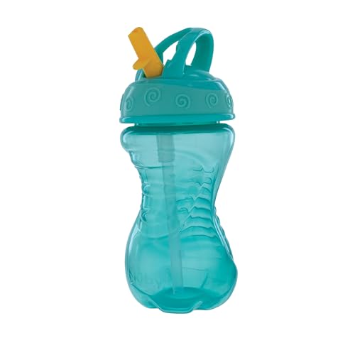 Nuby Flip-It Hard Straw Cups with Vari-Flo Straw - (2 Pack) 10 oz - Spill-Resistant - 12+ Months - Aqua/Pink - color: Pink & Aqua