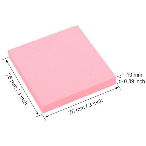 ZCZN 400 Sheets Pop-up Sticky Notes, 3 x 3 Inches, 4 Pads Bright Color Self-Stick Notes, 100 Sheets/Pad, Pink - color: Pink