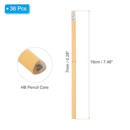 PATIKIL Round Pencils, 36 Pack Triangle HB Graphite Pencil Woodcase Wooden Pencils with Eraser for Classroom Office Writing Drawing Supplies, Orange - color: Orange
