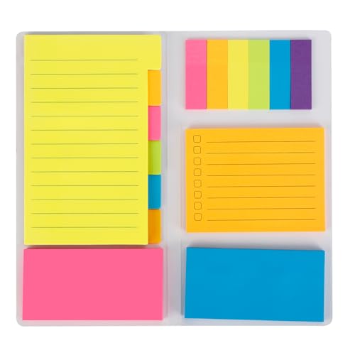 Sticky Notes Set – 440 Sheets Self-Stick Notes in Multiple Sizes & Colors, Lined & Blank Page Flags, 6 Assorted Pads for Office, School, and Planning