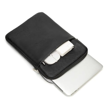 Kinmac 360° Protective Vertical Laptop Sleeve Case Cover Bag (Black PU, 12.5 inch-13.3 inch) - color: Black PU, size: 12.5 inch-13.3 inch