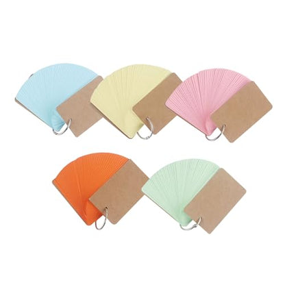 OSALADI 5Pcs Loose Leaf Flash Cards with Binder Rings Blank Note Cards for Studying Creative Writing Travel Diaries Compact Practical Design