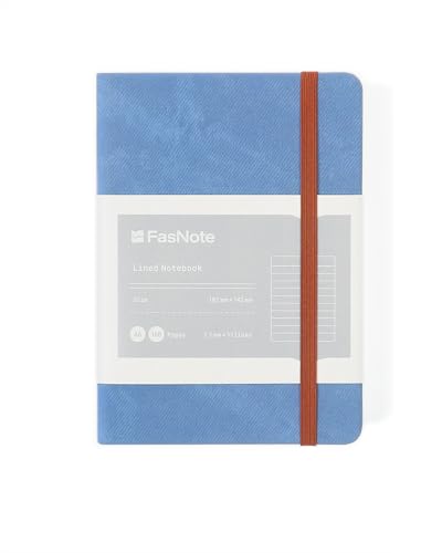 Lined Journal Notebook 4 x 5.6 in (A6), 160 Pages, PU Leather Hardcover, 100gsm Thick Paper, Compact Notebook for Notes, Daily Writing & Travel, Planning Card Included (2025)(Light Steel Blue) - color: Light Steel Blue, size: A6（2025）