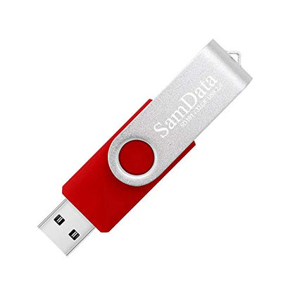 SamData USB 2.0 Flash Drive 32GB, 3 Pack Thumb Drive Swivel Memory Stick External Storage (3 Colors: Blue Green Red) - color: 32GB Blue Green Red
