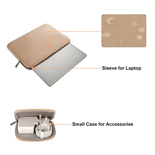 MOSISO Laptop Case 13.3 inch, 13-13.3 inch Laptop Sleeve Bag Compatible with MacBook Air/Pro 13/Pro 14 M5 M4 M3 M2 M1, HP Dell ASUS Lenovo, Neoprene Computer Sleeve Bag with Small Case, Apricot - color: Apricot, size: 13.3 inch