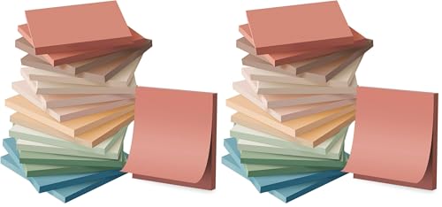 (32 Pack) Sticky Notes 3x3, Vintage Colors, Sticky Pads, Recyclable, Easy to Stick for Home, Office, Notebook - size: 3 in x 3 in (Pack of 2)