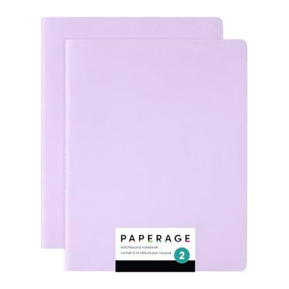 PAPERAGE Soft Cover Lined Journal Notebook, 2 Pack, (Lavender), 100 Pages, Large 7.5 inches x 9.5 inches, College Ruled, Ideal for Note Taking & Travel Journal - color: Lavender, style: Lined 100pgs (2 Pack)