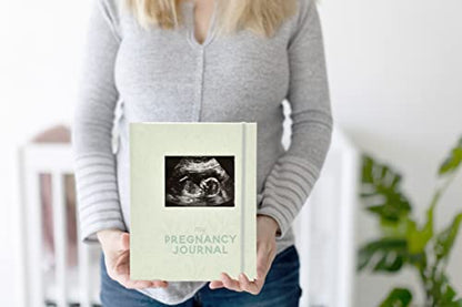 Pearhead My Pregnancy Journal, Guided Pregnancy Memory Book with Sonogram Photo Insert, Trimester Milestone Tracker & Keepsake for Expecting Moms, Baby Shower Gift, Sage Green Leaf - color: Sage Green Leaf Pregnancy Journal